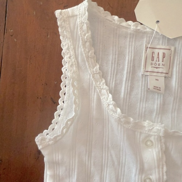 NWT Gap Kids x DÔEN Girls Pointelle White Tank Top in XS - Picture 4 of 6
